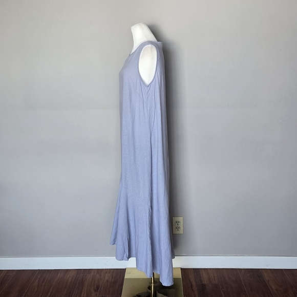 CYNTHIA ROWLEY Linen Hi-Low Tiered Maxi Sleeveless Lagenlook Beachy Boho Dress - Picture 2 of 10